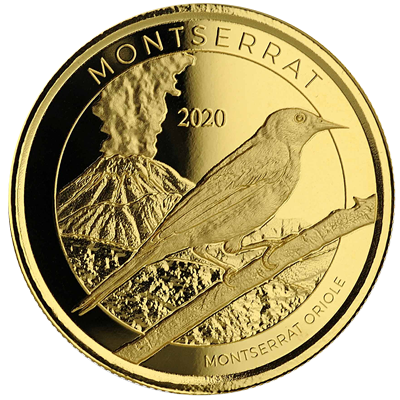 A picture of a EC8 Montserrat Oriole 1 oz Gold Coin (2020)